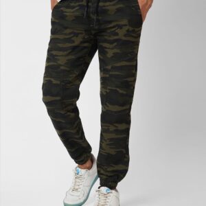 Olive Camouflage Casual Fit Joggers
